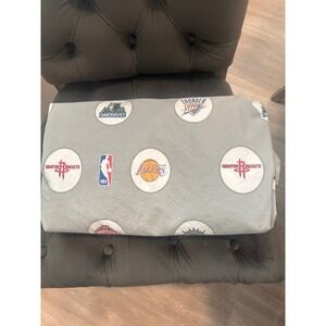 PBteen NBA Basketball Team Logo Queen Flat Western Sheet Grey cotton bedding